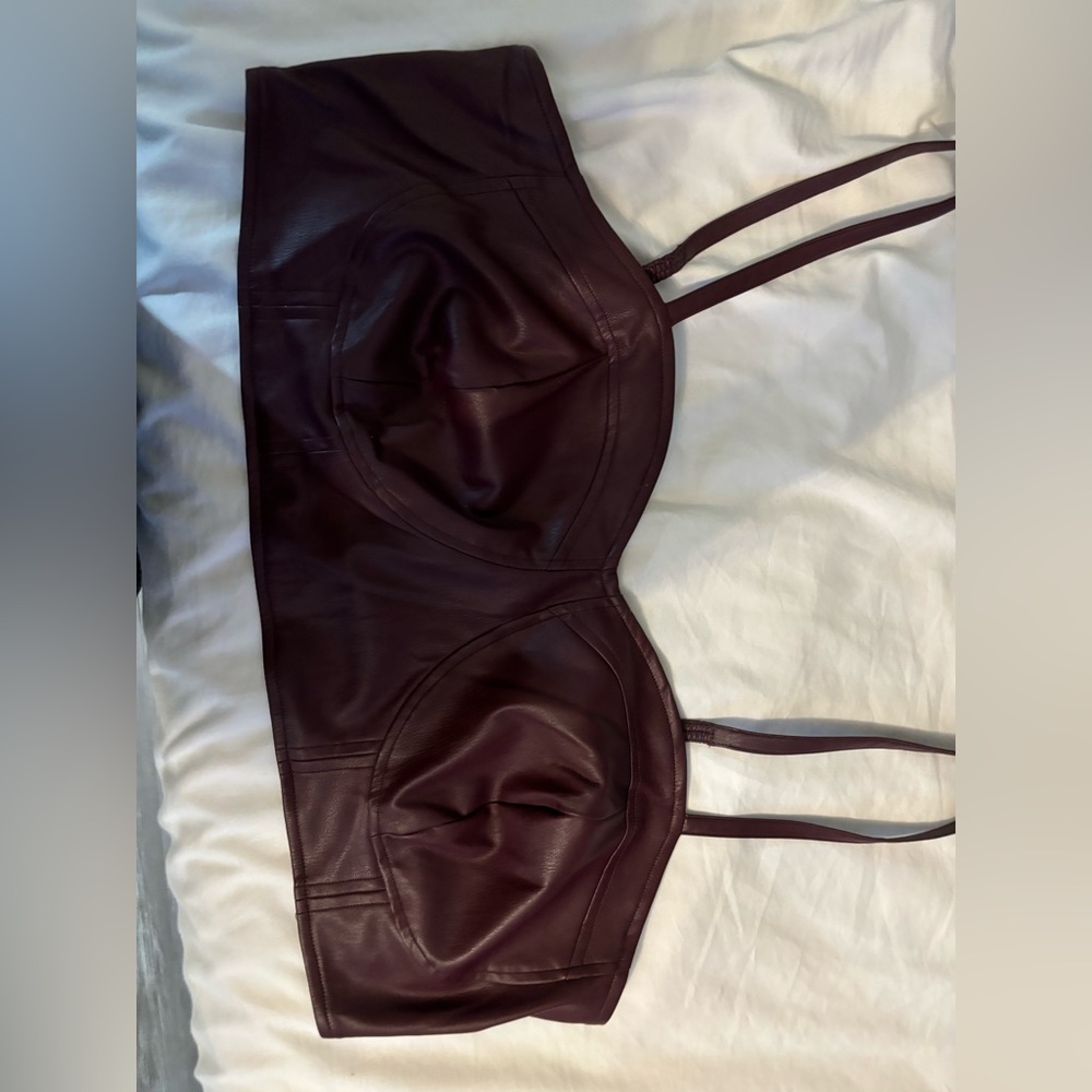 Strappy faux leather tiny top